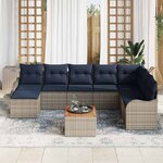 vidaXL Ensemble de canapé de jardin 9 Pièces Gris Poly rotin