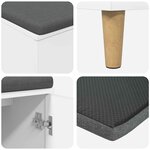 vidaXL Banc d'entrée avec coussin avec stockage Blanc 100 x 38 x 46 cm