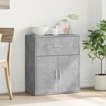 vidaXL Buffet gris béton 60x31x70 cm bois d'ingénierie