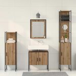 vidaXL Ensemble de mobilier de salle de bain avec porte 4 Pièces Marron