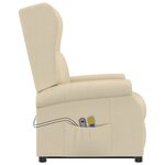 vidaXL Fauteuil de massage Crème Tissu