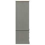 vidaXL Garde-robe VIGO gris 90x55x176 cm bois massif de pin
