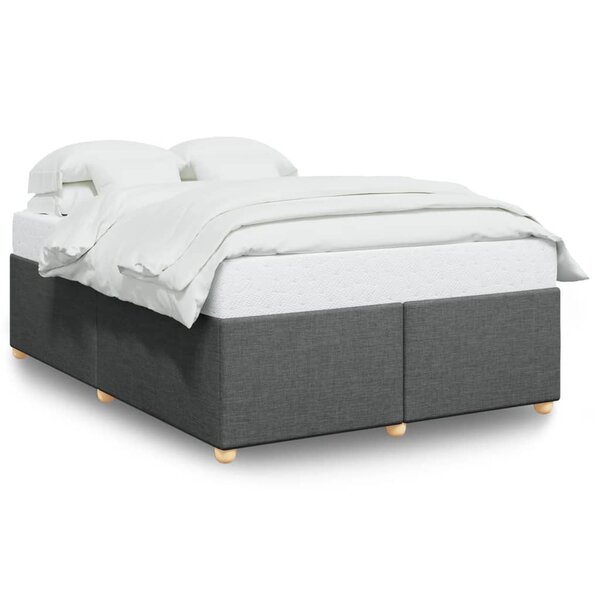 vidaXL Cadre de lit sans matelas gris foncé 140x190 cm tissu