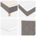 Lit à ressorts vidaXL avec matelas taupe 200x200 cm en tissu