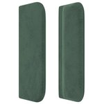 vidaXL Tête de lit avec oreilles Vert foncé 183x16x78/88 cm Velours