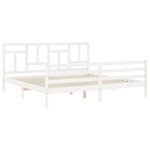 vidaXL Cadre de lit sans matelas blanc 200x200 cm bois massif