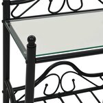 vidaXL Table de chevet Acier et verre trempé 45 x 30 5 x 60 cm Noir