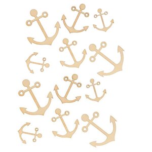 60 mini décorations en bois - Ancres de bateau
