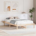 vidaXL Cadre de lit avec tables de chevet Marron Marron