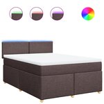 vidaXL Sommier à lattes de lit avec matelas Marron foncé 160x200 cm