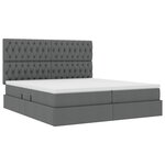 vidaXL Lit de Rangement Gris foncé 180 x 200 cm Cuir synthétique