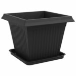 vidaXL Pots de plantes 6 Pièces Noir 43 x 43 x 33 5 cm Plastique