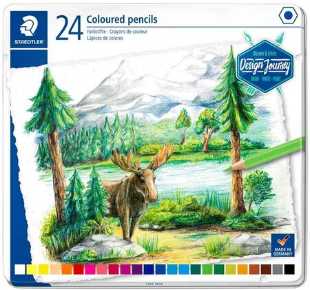 Crayon couleur Design Journey, étui métal de 24 STAEDTLER