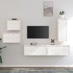 vidaXL Meubles TV 5 Pièces Blanc Bois massif de pin