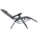 vidaXL Chaises pliables de terrasse lot de 2 Gris Textilène