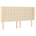 vidaXL Tête de lit avec oreilles Crème 183x23x118/128 cm Tissu