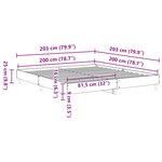 vidaXL Cadre de lit sans matelas sonoma gris 200x200 cm