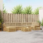 vidaXL Ensemble de canapés d'extérieur 8 Pièces Blanc et Beige