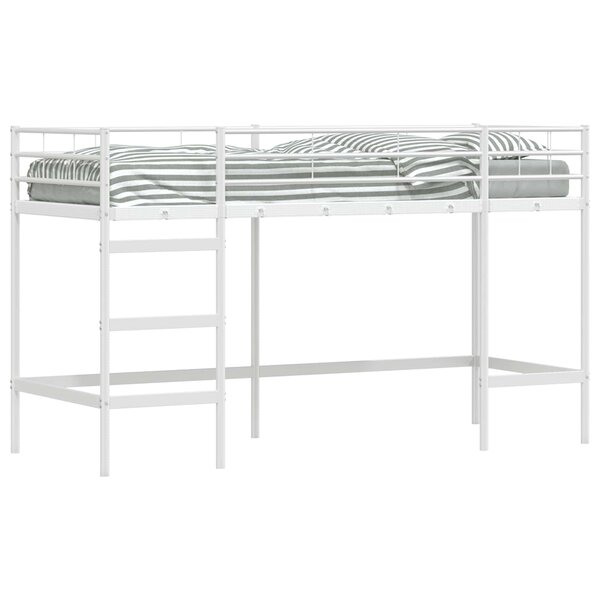 vidaXL Lit mezzanine pour enfants Uni Blanc 75 x 190 cm Acier