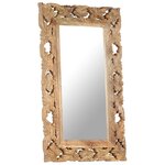 vidaXL Miroir sculpté à la main Marron 80x50cm Bois de manguier massif