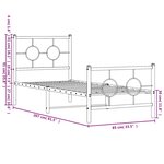 vidaXL Cadre de lit métal sans matelas avec pied de lit blanc 80x200cm