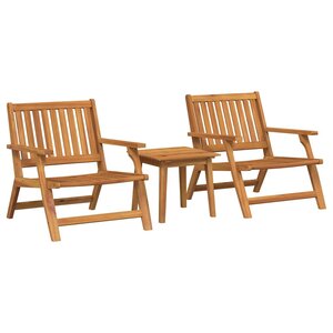 vidaXL Ensemble de repas extérieur 3 Pièces Marron Bois d'acacia massif