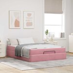 vidaXL Cadre de lit Rose 160 x 200 cm Velours