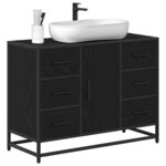 vidaXL Cabinet de salle de bain avec tiroir Chêne noir 80 x 33 x 60 cm