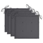 vidaXL Chaises de jardin coussins anthracite lot de 3 Bois de teck