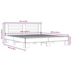 vidaXL Cadre de lit sans matelas chêne fumé 200x200 cm
