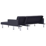 vidaXL Canapé-lit en L Gris foncé Polyester