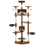 vidaXL Arbre à chat avec griffoirs en sisal 203 cm Marron et Blanc