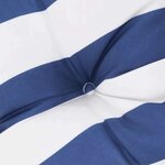 vidaXL Coussins de chaise à dossier bas lot de 2 rayures bleu/blanc