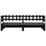 vidaXL Lit coulissant sans matelas noir 2x(80x200) cm Bois massif