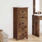 vidaXL Commode avec tiroir Marron 45 x 35 x 110 cm Bois de teck massif