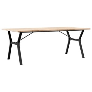 vidaXL Table à manger cadre en Y 200x100x75 5 cm bois pin massif acier