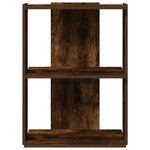 vidaXL Bibliothèque 3 niveaux chêne fumé 60x30x80 cm bois d'ingénierie