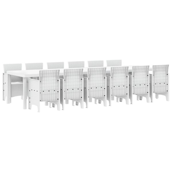 vidaXL Ensemble de Salle à Manger de Jardin 13 Pièces Blanc Grand