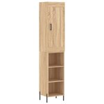vidaXL Buffet haut Chêne sonoma 34 5x34x180 cm Bois d'ingénierie