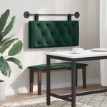 vidaXL Tête de lit suspendue Avec lumière LED Vert foncé Velours
