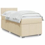 vidaXL Sommier à lattes de lit avec matelas Crème 100x200 cm Tissu