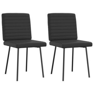 vidaXL Chaises à manger lot de 2 noir similicuir