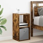 vidaXL Table de chevet 2 Pièces Chêne fumé 30 5 x 27 x 59 5 cm
