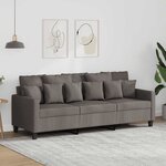 vidaXL Canapé à 3 places Taupe 180 cm Tissu