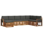 vidaXL Ensemble de canapés d'extérieur 8 pc Naturel et Anthracite