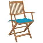 vidaXL Chaises pliables de jardin 8 Pièces avec coussins Bois d'acacia