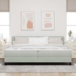 Lit avec sommier et matelas vidaXL Gris clair 200x200 cm Velours