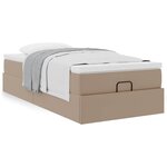 VidaXL Cadre de lit ottoman et matelas cappuccino 90x200 cm similicuir
