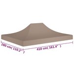 vidaXL Toit de tente de réception 4x3 m Taupe 270 g/m²