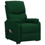 Vidaxl fauteuil releveur inclinable de massage vert foncé tissu